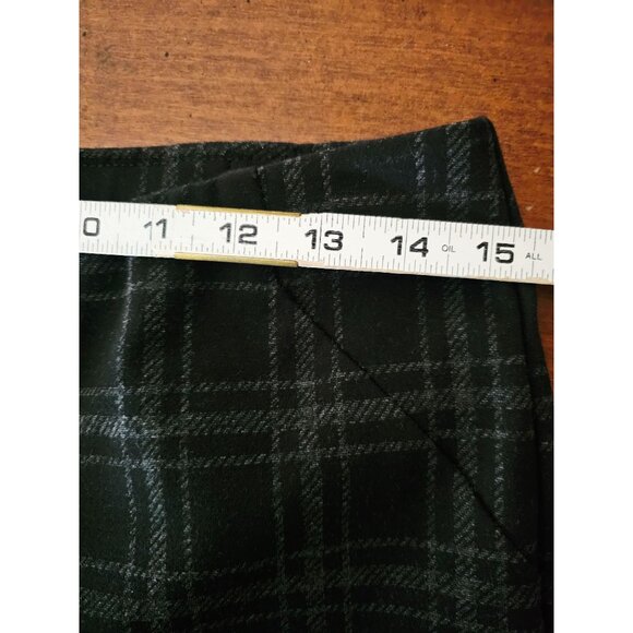 J. Jill Ponte slim leg pants medium plaid black ankle pull on - Picture 4 of 8
